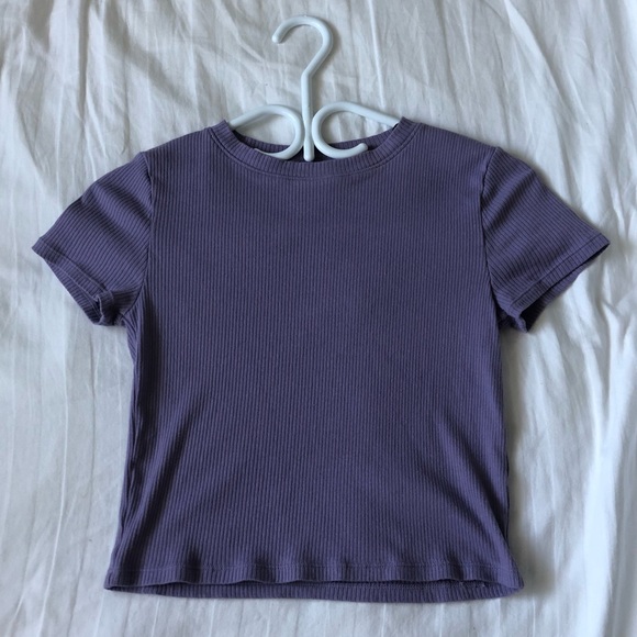 Purple ribbed tee - Picture 1 of 3